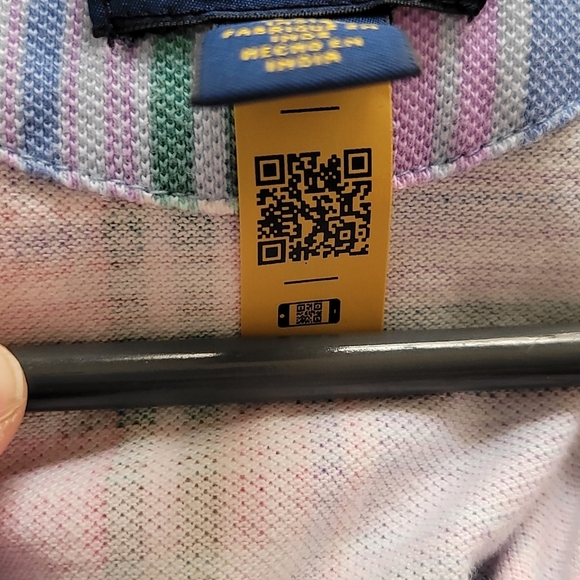 EUC Polo Ralph Lauren Girls Size 12-14  Cotton Mesh Pastel Polo Dress - Picture 6 of 6